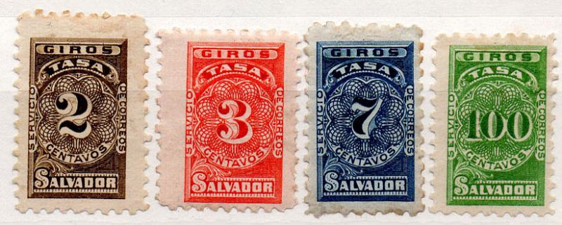 (I.B) El Salvador Revenue : Postal Order Tax Stamps Collection