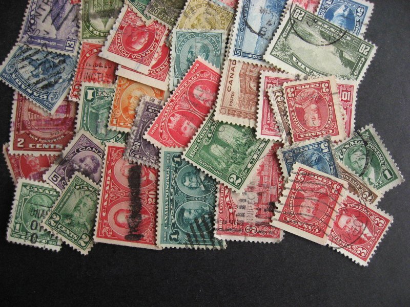 Canada collection collectors dupes 54 different used, 1900-30s era mixed cond