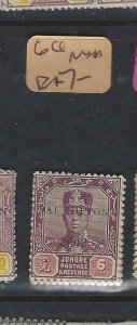 MALAYA JAPANESE OCC JOHORE (PP2404B) SULTAN DN 6C   REVENUE    MNH