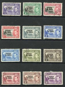 Tristan Da Cunha SG1/12 KGVI Set CDS used Cat 110 pounds 