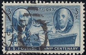 947 3 cent SUPERB FANCY CANCEL Postage Stamp, Centenary Stamp used VF