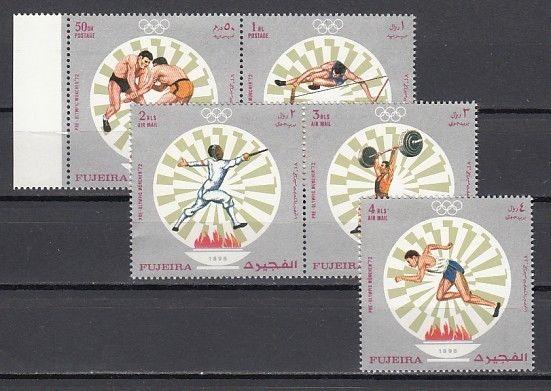 Fujeira, Mi cat. 673-677 A. Munich Summer Olympics issue..