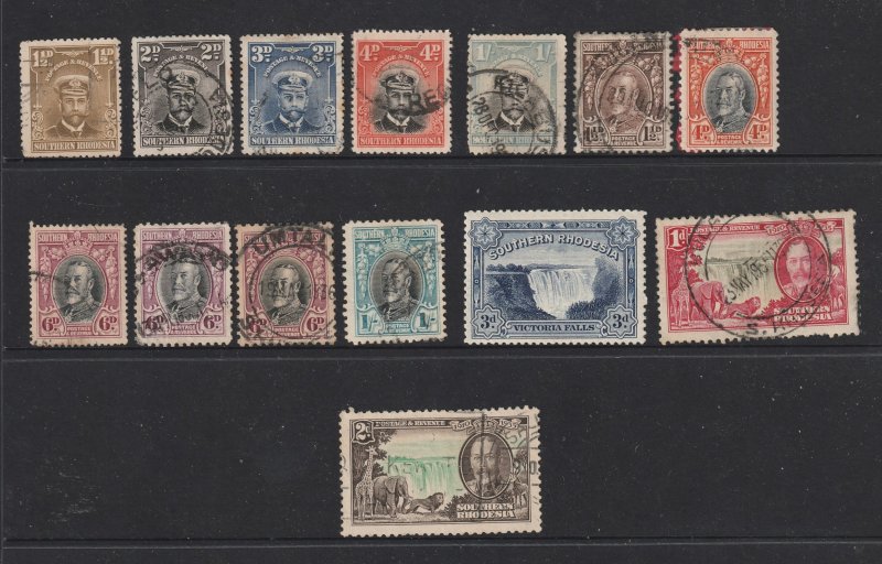 Southern Rhodesia a small lot of used KGV