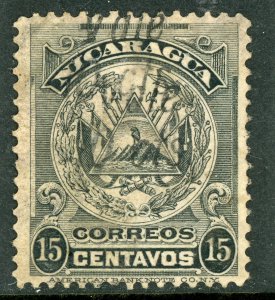 Nicaragua 1910 ABNC Overprint 10¢/15¢ Double Sc #262b VFU L18 ⭐⭐⭐