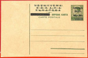 aa2122 - CROATIA - POSTAL HISTORY - Overprinted STATIONERY CARD -