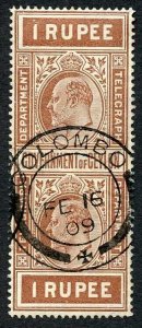 Ceylon Telegraph SGT174 1r Whole Stamp