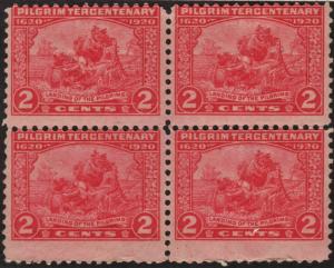 SC#549 2¢ Pilgrim Tercentenary Block of Four (1920) MNH