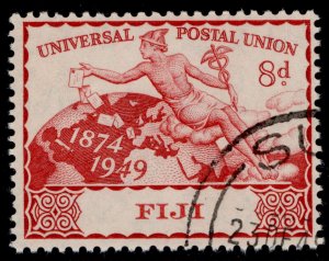 FIJI GVI SG274, 8d carmine-red UPU, FINE USED.