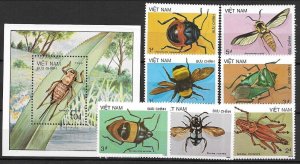 NORTH VIET NAM Sc 1705-12 NH ISSUE OF 1987 - INSECTS - (AS23)
