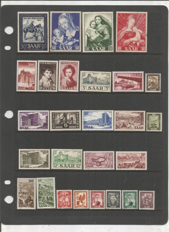 SAAR COLLECTION ON STOCK SHEET, ALL MINT