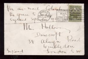 Newfoundland #C5 Very Fine Used On Cover Via Harbour Grace **With Certificate**