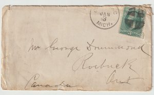 U.S Scott 147 , Michigan Jan 3 1882 cross boarder