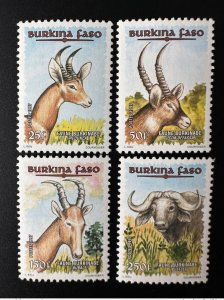 1997 Burkina Faso Mi. 1449 - 1452 Burkinabe Fauna Wildlife RARE 4 val.-