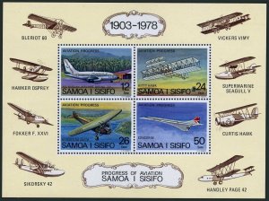 Samoa 469a sheet, MNH. Mi Bl.15. Polynesian Airlines, 1978. Aviation Progress.