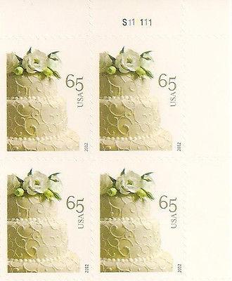 US 4602 Wedding Cake 65c plate block MNH 2012