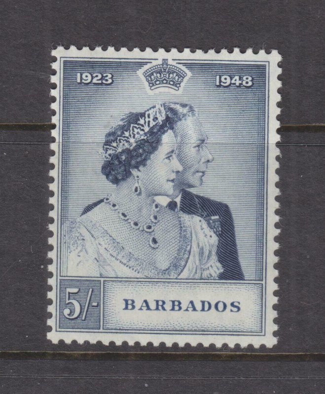 BARBADOS, 1949 Silver Wedding 5s., mnh.