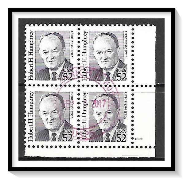 US Plate Block #2189 Hubert H Humphrey Used