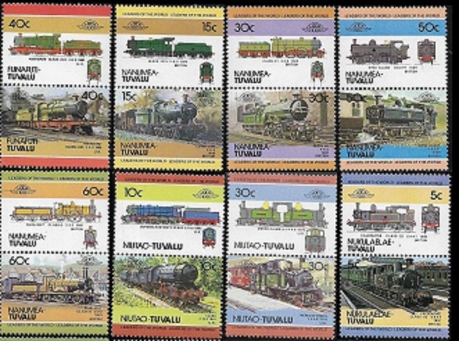 Small Collection of Tuvalia Stamps  (locomotives)  MNH