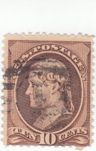 Scott #209 - 10c Brown - Jefferson - Used - SCV $6.00