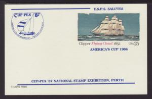 US UX107 Clipper Flying Cloud Cupex Thick Line Variety Postal Card Unused