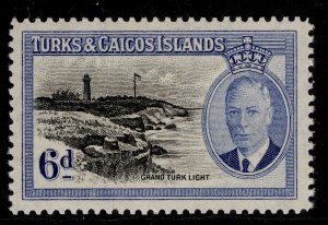 TURKS & CAICOS ISLANDS GVI SG228, 6d black & blue  ., LH MINT.
