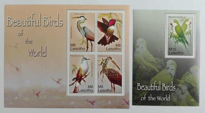 Lesotho 2007** Klb.2001-04 + Bl.212. Birds of the World [14;3]