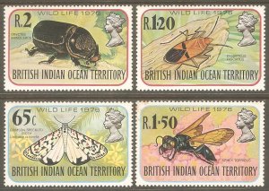 BRITISH INDIAN OCEAN TERR Sc# 86 - 89 MNH FVF Set4 Insects