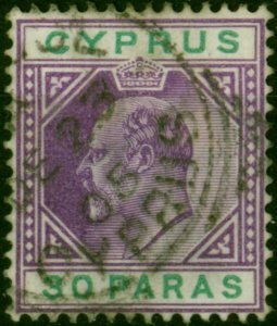 Cyprus 1903 30pa Violet & Green SG51 Fine Used