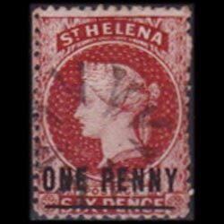 ST.HELENA 1882 - Scott# 12 Queen Victoria Surch. 1p Used