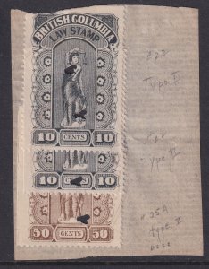 Canada Revenue (British Columbia), van Dam BCL25a, used piece, Perf x Roulette