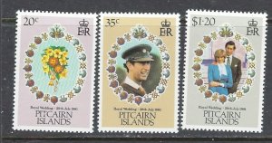 Pitcairn Is 206-08 MNH 1981 Prince Charles Wedding (ap8037)