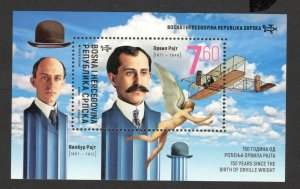 BOSNIA SERBIA - BLOCK - 150YEARS SINCE THE BIRTH OF ORVILLE WRIGHT - 2021.