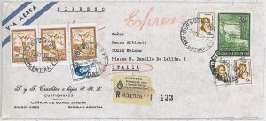 31455 - ARGENTINA - POSTAL HISTORY - EXPRESS COVER to ITALY 1973 fauna SKIING