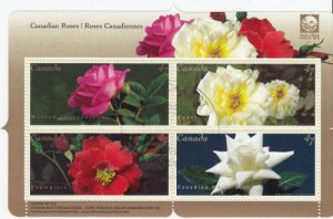 Canada 2001 Canadian Roses Souvenir Sheet, #1910 Used