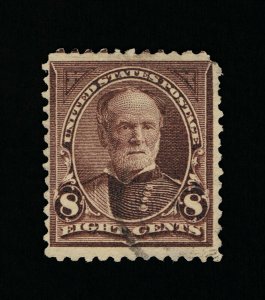 GENUINE SCOTT #272a F-VF USED 1895 VIOLET BROWN 8¢ PERF-12 USIR WATERMARK