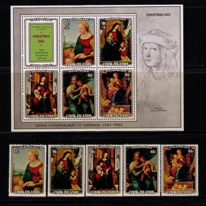 COOK ISLANDS Sc# 749-759 MNH FVF Set5 +6SS Christmas Paintgs