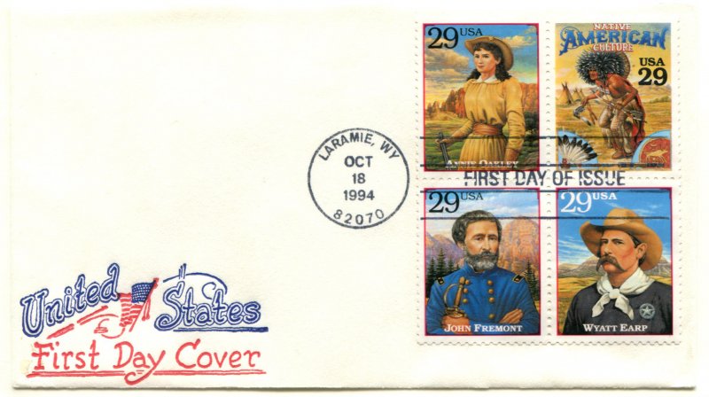 2869 US 29c Legends of the West FDC  ,  Artopages cachet set of 5 covers