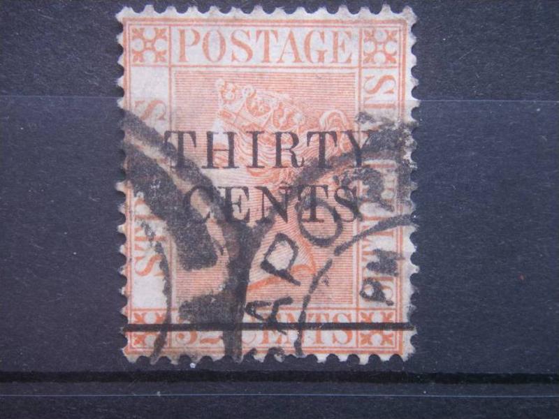 STRAITS SETTLEMENTS, 1891, used 30c on 32c, Victoria. Scott 76