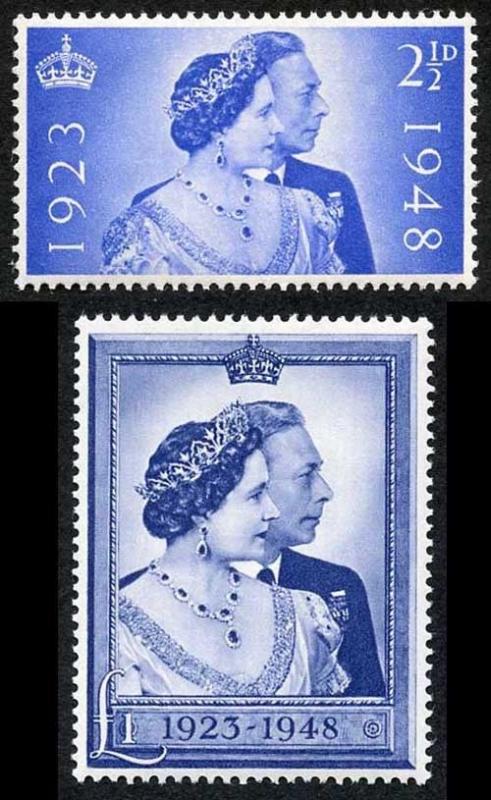 SG493/4 1948 Royal Silver Wedding Set U/M