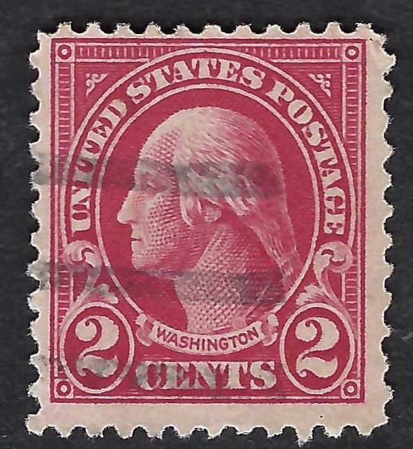 United States #554  2¢ Washington.  Carmine. Perf 11. Flat Plate. Fine. Used