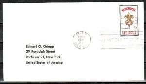 Canal Zone, Scott cat. 151. USA Boy Scout Anniversary. Plain First day cover