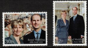 GIBRALTAR 1999 Royal Wedding; Scott 815-16, 820-21, SG 890-93; MNH