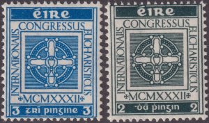 Sc# 85 / 86 Ireland 1932 International Eucharistic Cong set MNH CV $10.50