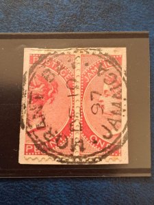 Jamaica Stamp 1885 Bisect with both halves