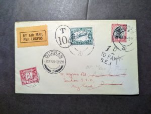 1929 South Africa Airmail Cover Durban to London England