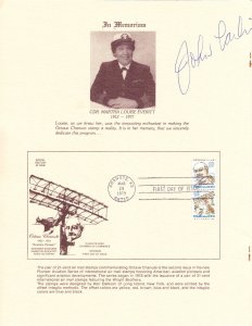 Signed Kansas Gov USPS FDC Ceremony Program #C93-#C94 C1 Chanute Aviation 1979
