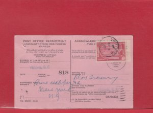 Scarce 10c AR card outside Canada 1939 to USA