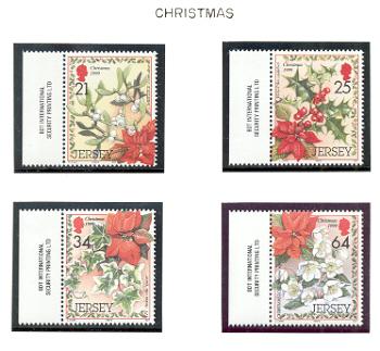 Jersey  Sc 929-32 1999 Christmas Pinsettias Holly stamps NH