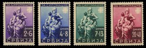 German WWII Occupation, Serbia #Mi. 82-85 Cat€100, 1942 Mother and Children...