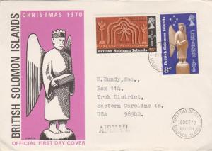 Solomon Islands #212-3 - Christmas Issue - 1970 FDC